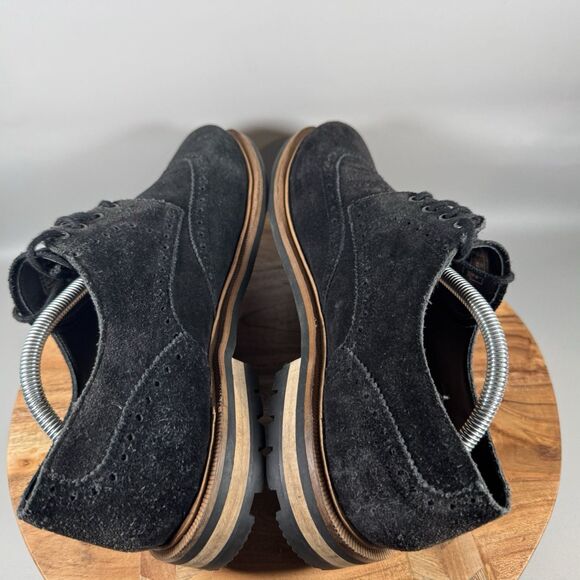 Clarks Foxwell Limit Men's Black Suede Brogue Wingtips Shoes Size 10 - Picture 5 of 8